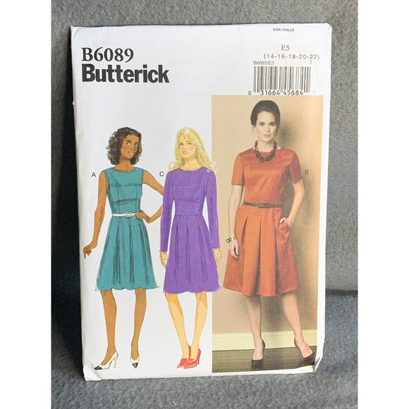 Butterick Misses Dress Sewing Pattern Sz 14-22 B6089 - Uncut - Picture 4 of 4